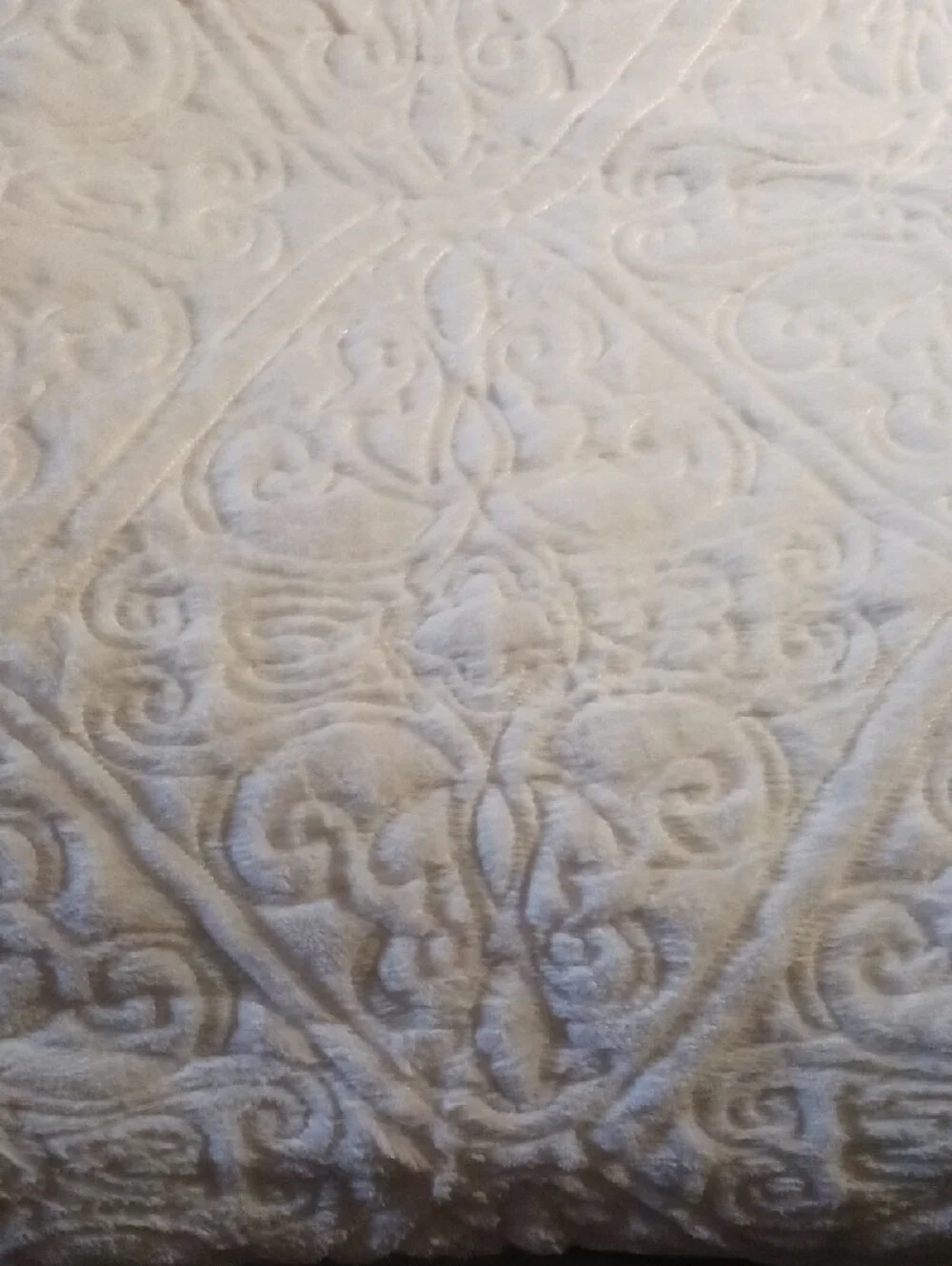 Indigo Loft White Faux Fur Queen 3 Pce. Lux Comforter Set Elegant Design Pattern